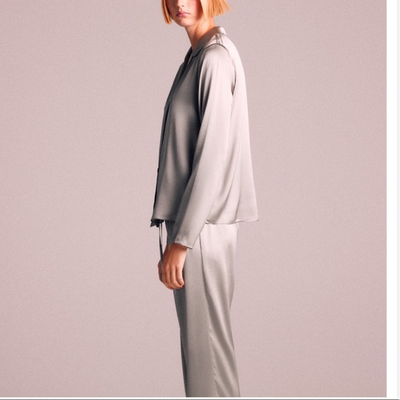 NWT Zara 100% Silk Gray Shirt - Picture 4 of 13